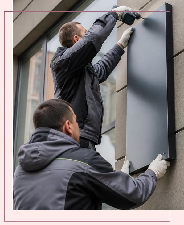 Изготовление и монтаж плоских вывесок для бизнеса в Муре