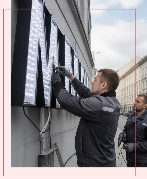 Изготовление и монтаж светодиодных LED вывесок в Муре