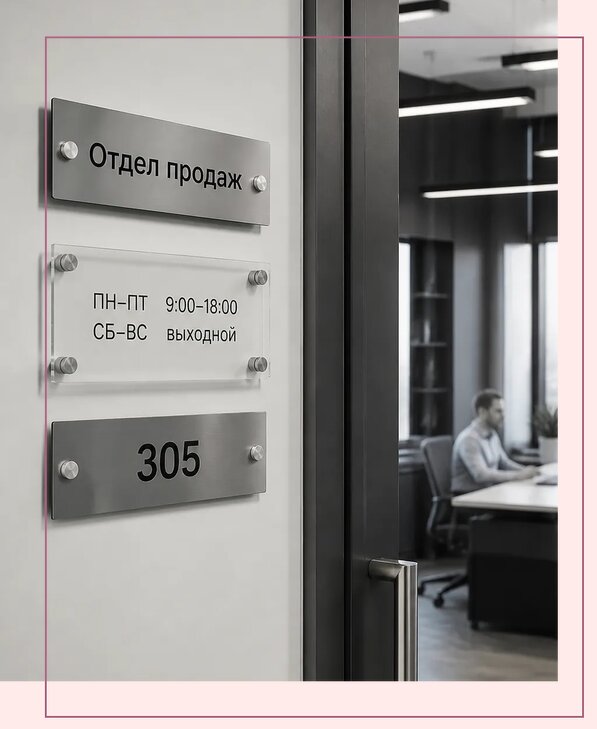 Офисные таблички на дверь в Муре по цене от 5003 р. | Аванза-Мум